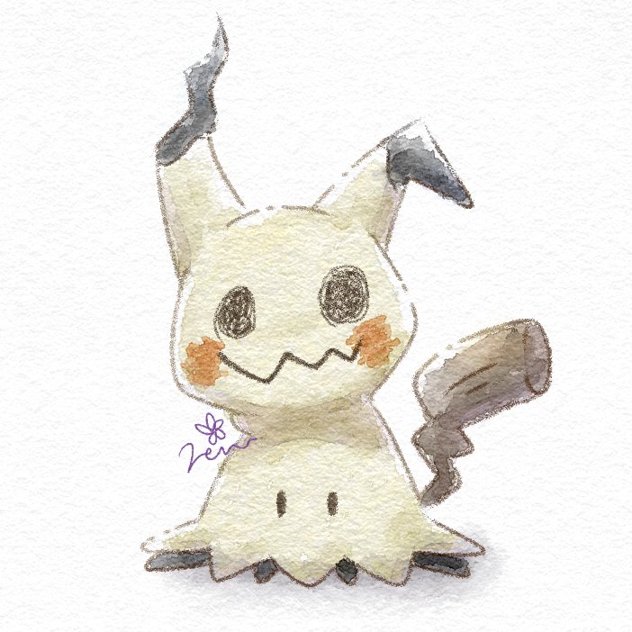 mimikyu no humans pokemon (creature) white background solo simple background full body signature  illustration images