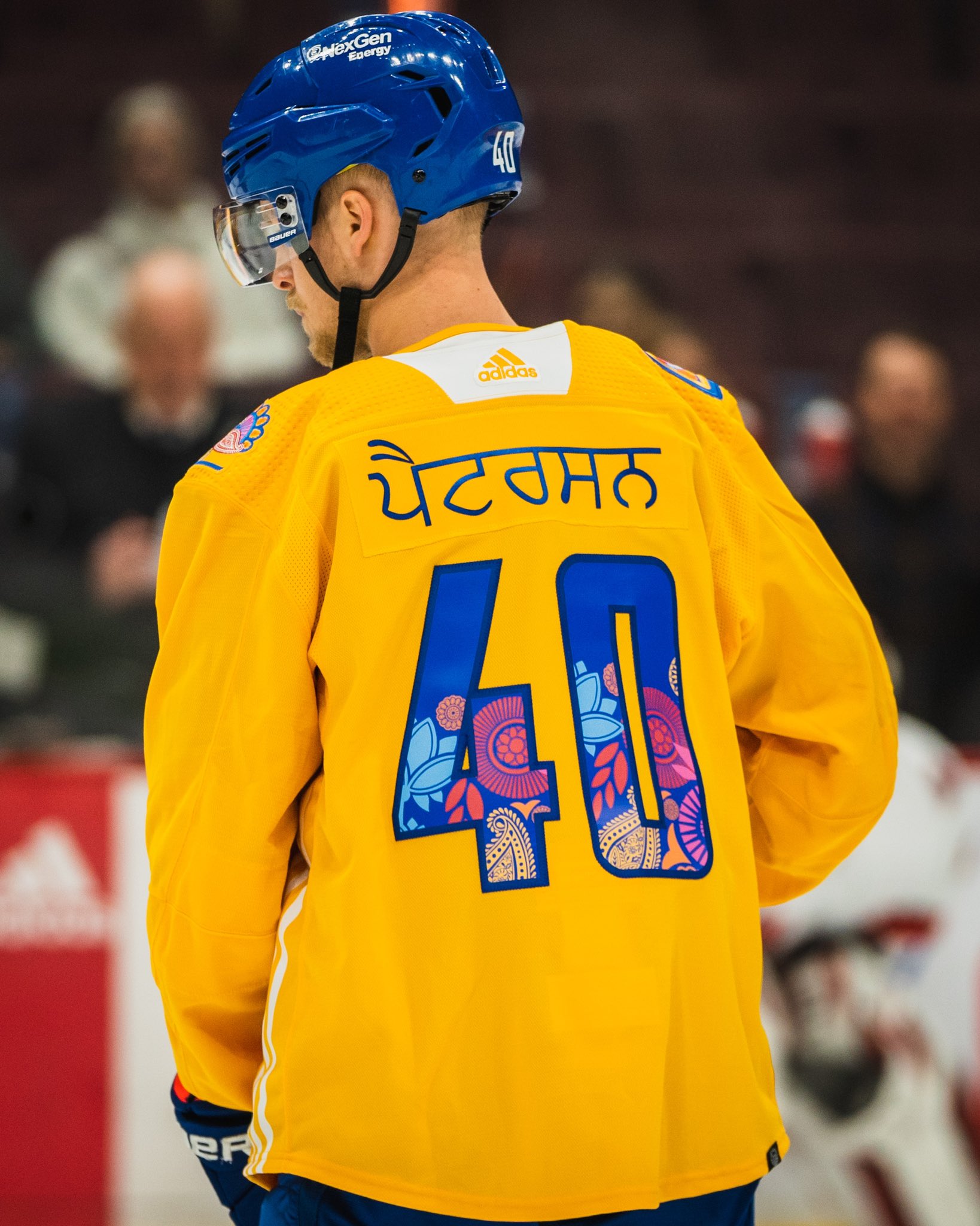 Loving the practice jerseys the Vancouver Canucks wore to celebrate Diwali.  🔥 Jersey design was created by @jagnagra! 🤩 📸: @canucks