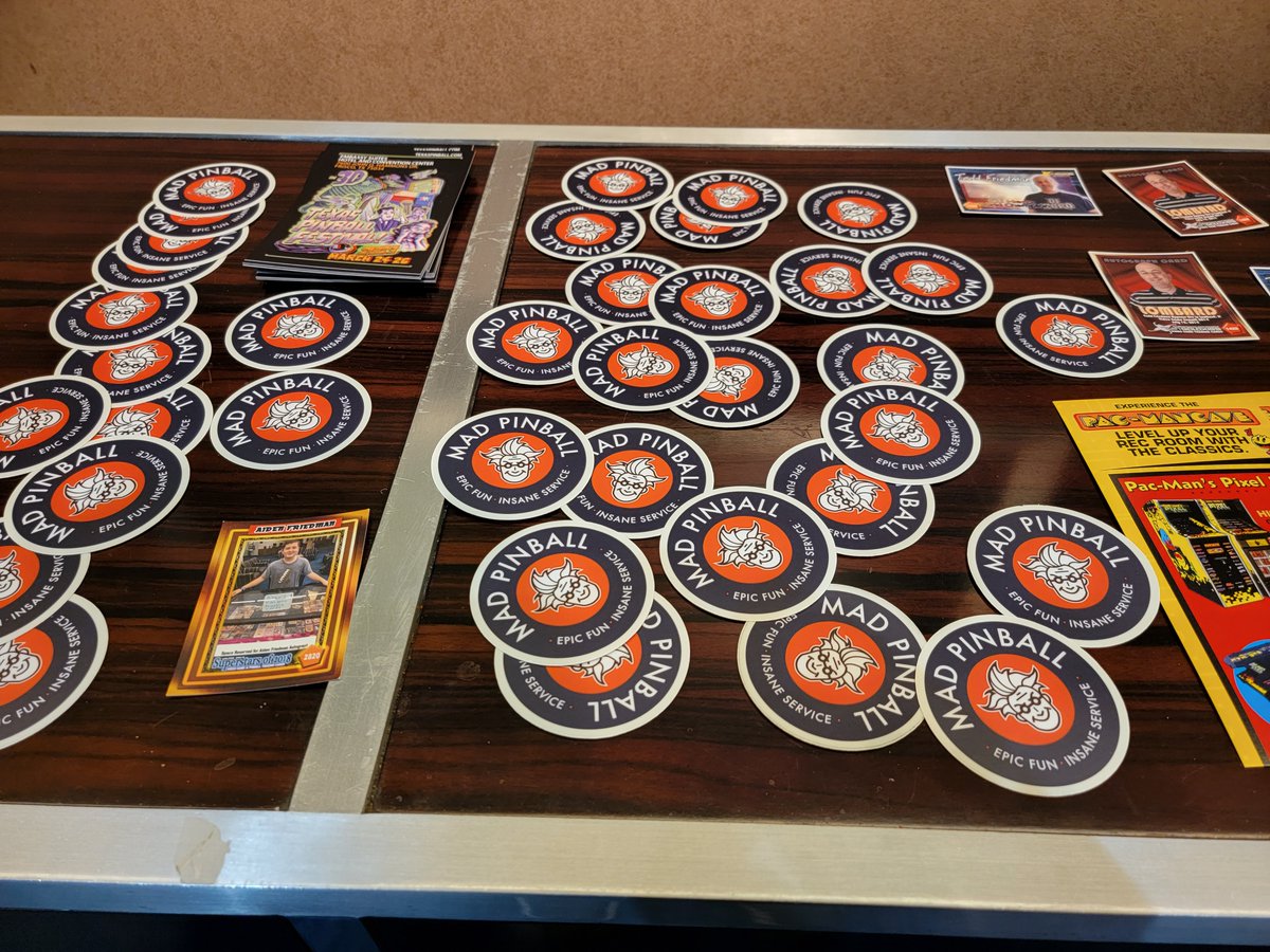 Mad_Pinball's tweet photo. As Harry Cary used to say, "HOLY COW!". The Pinball Expo in Chicago was fabulous.
Congratulations to Aaron Ritch! He qualified 9th out of nearly 200 in the Main Tournament. Seeing him rock the Mad Scientist logo was surreal.

#pinball #pinballexpo #MadPinball #GoMad #GetMad https://t.co/av9JaDlAND