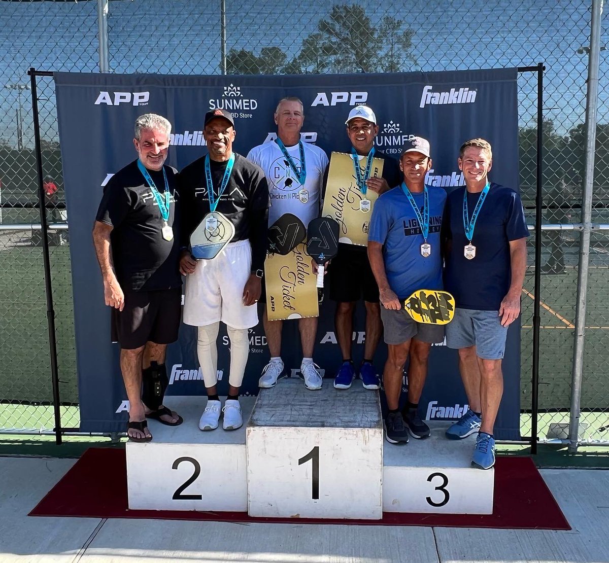 CoachG_Martin's tweet photo. At the Houston Open me men’s partner took Gold and earned a Golden Ticket to Nationals at Indian Wells in California. My wife Tisha and I took the Bronze in a very competitive mixed doubles division.Had a blast representing Chicken N Pickle. @ChickenNPickle @TishaMartin18 https://t.co/RNUOXSeW6A