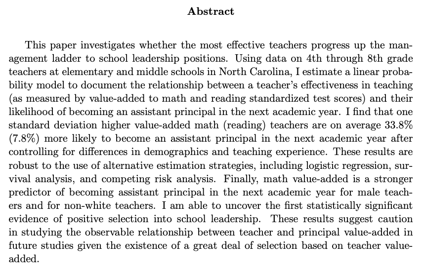 Molly Schwarz

JMP: "Who Becomes a School Leader? An Investigation of
Teachers’ Careers and Value-Added"

Website: sites.google.com/view/mollyschw…
