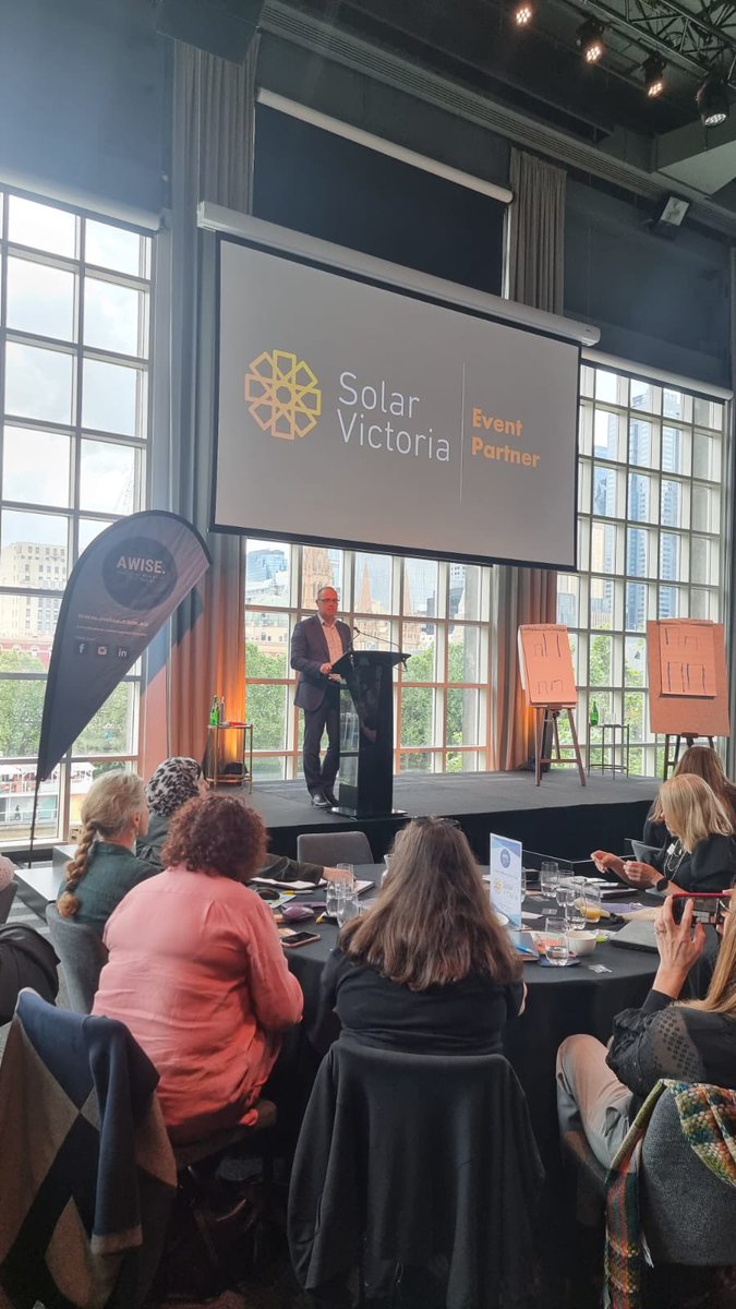 Thank you for your support <a href="/SolarVictoriaAU/">Solar Victoria</a> ❤️ Paul explaining all the work that Solar Vic has done to support and grow the women in the renewable energy sector! Thank you 🙏 #rechargeyourspark