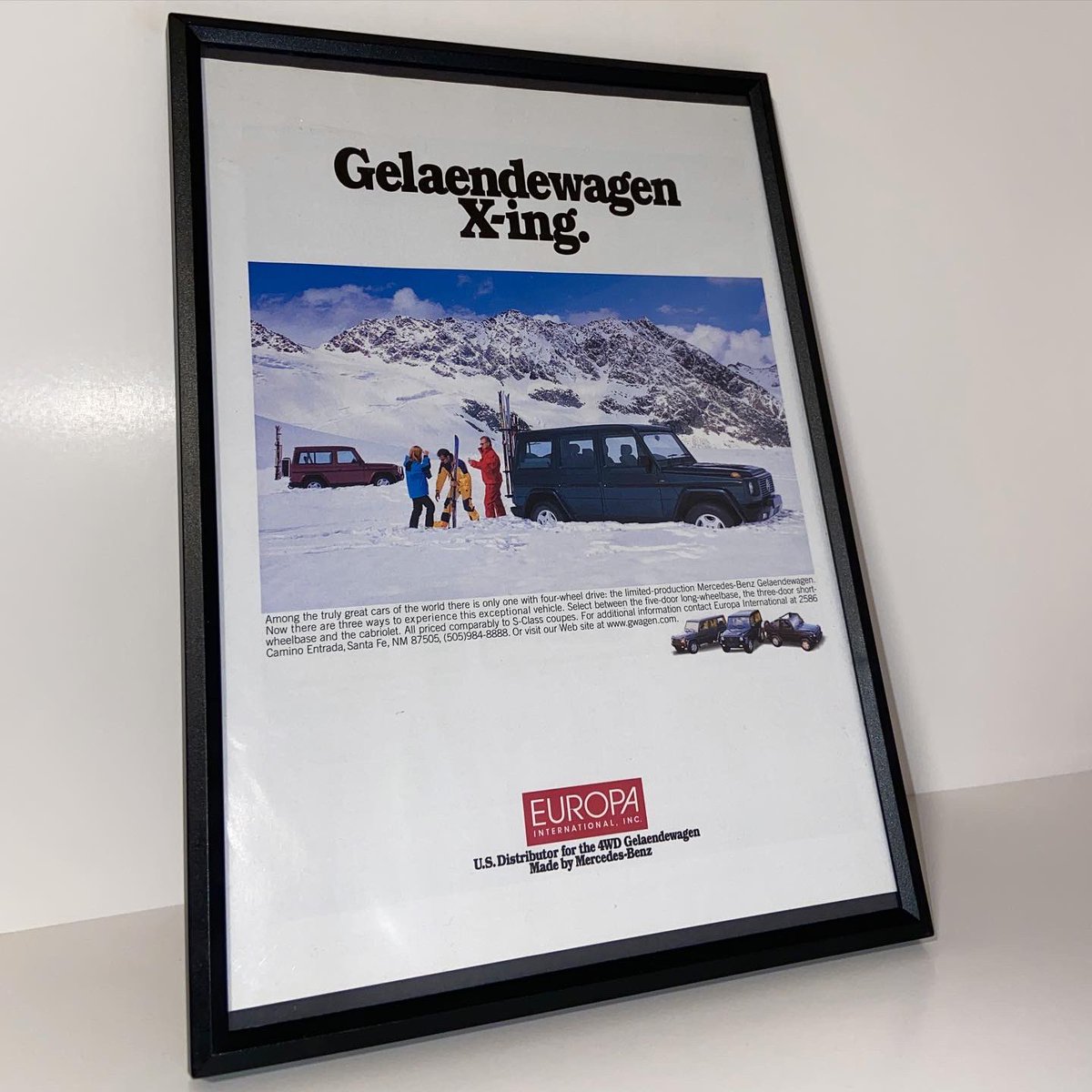 theadgarage's tweet photo. Some OG G-Wagens recently hit our site.
These are some of the first North American market/civilian advertisements for the G series. 
#MercedesBenz #gwagen #gelandewagen #g500 #gwagon #mercedesclassic https://t.co/hk4RUBnn7R