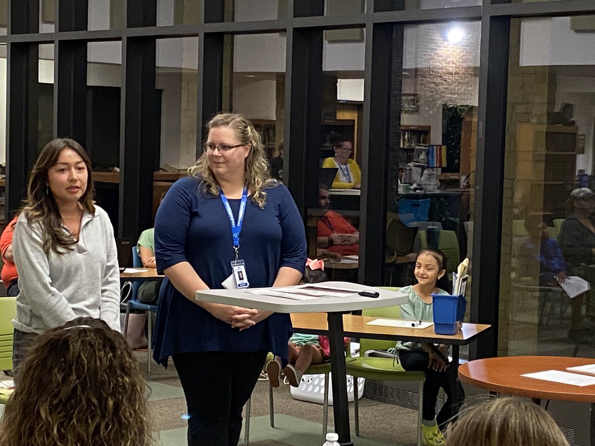 HodgkinsSchool's tweet photo. So proud to have our amazing students & teachers present tonight to our @dist105 BOE! @ConradyKinder EL teacher Krystal Schmidt #lessonsharing #wilsonfundations #GoBulldogs https://t.co/L4Di0mToR8