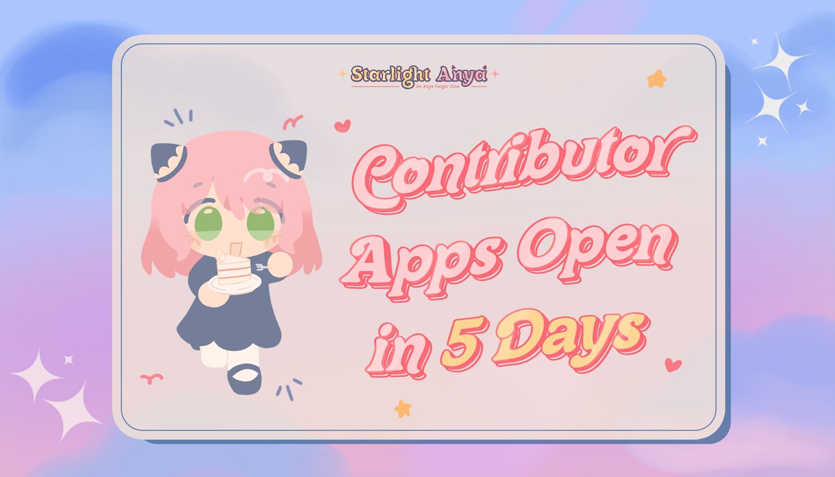 AnyaZine's tweet photo. 🌟5 DAYS UNTIL APPLICATIONS🌟

We've got some exciting news, #AnyaForger nation! Contributor applications open in 5 DAYS! https://t.co/yV4RLqiWWe