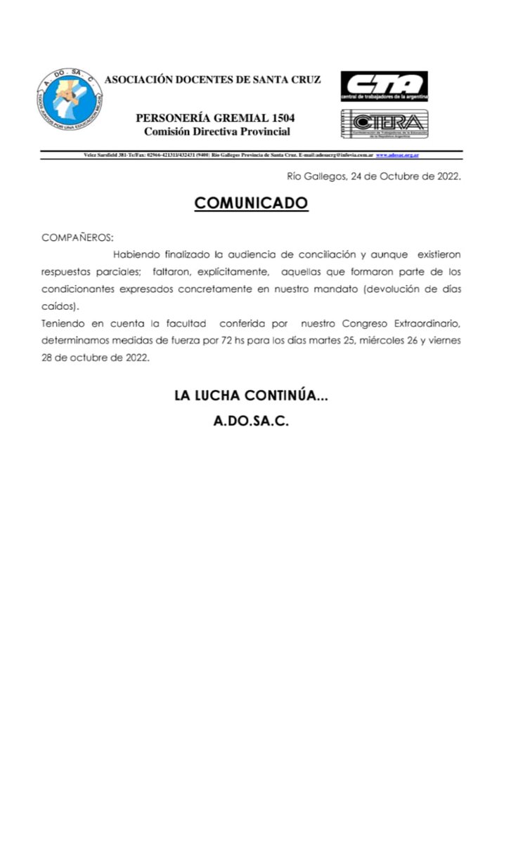 adosacP's tweet photo. ⚠️Paro por 72 hs ⚠️ https://t.co/Okr2gng1J9