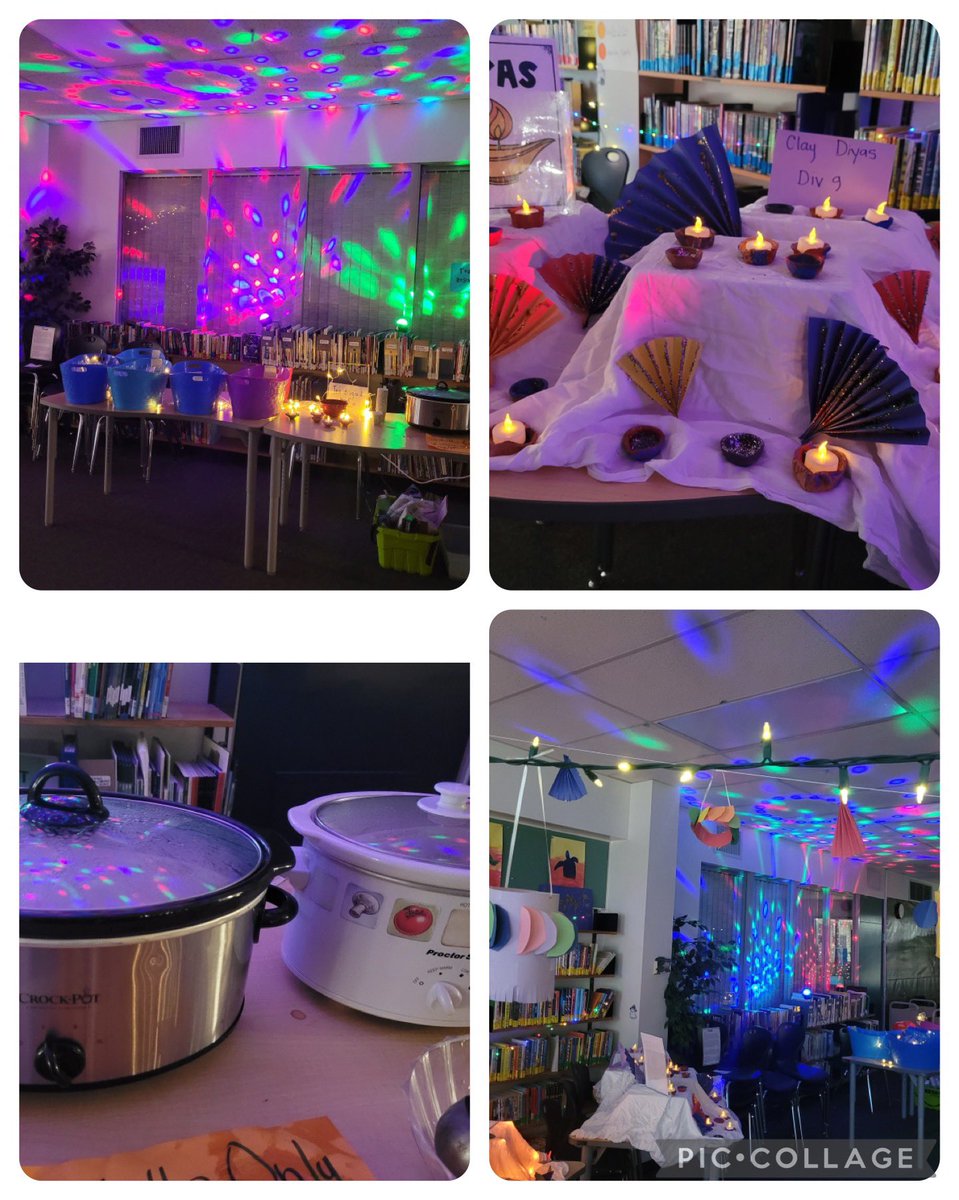 We celebrated #Diwali today as a school community by learning more about the festival, the art work students made, enjoying traditional treats and chai #MySD35Community #WixBearPride