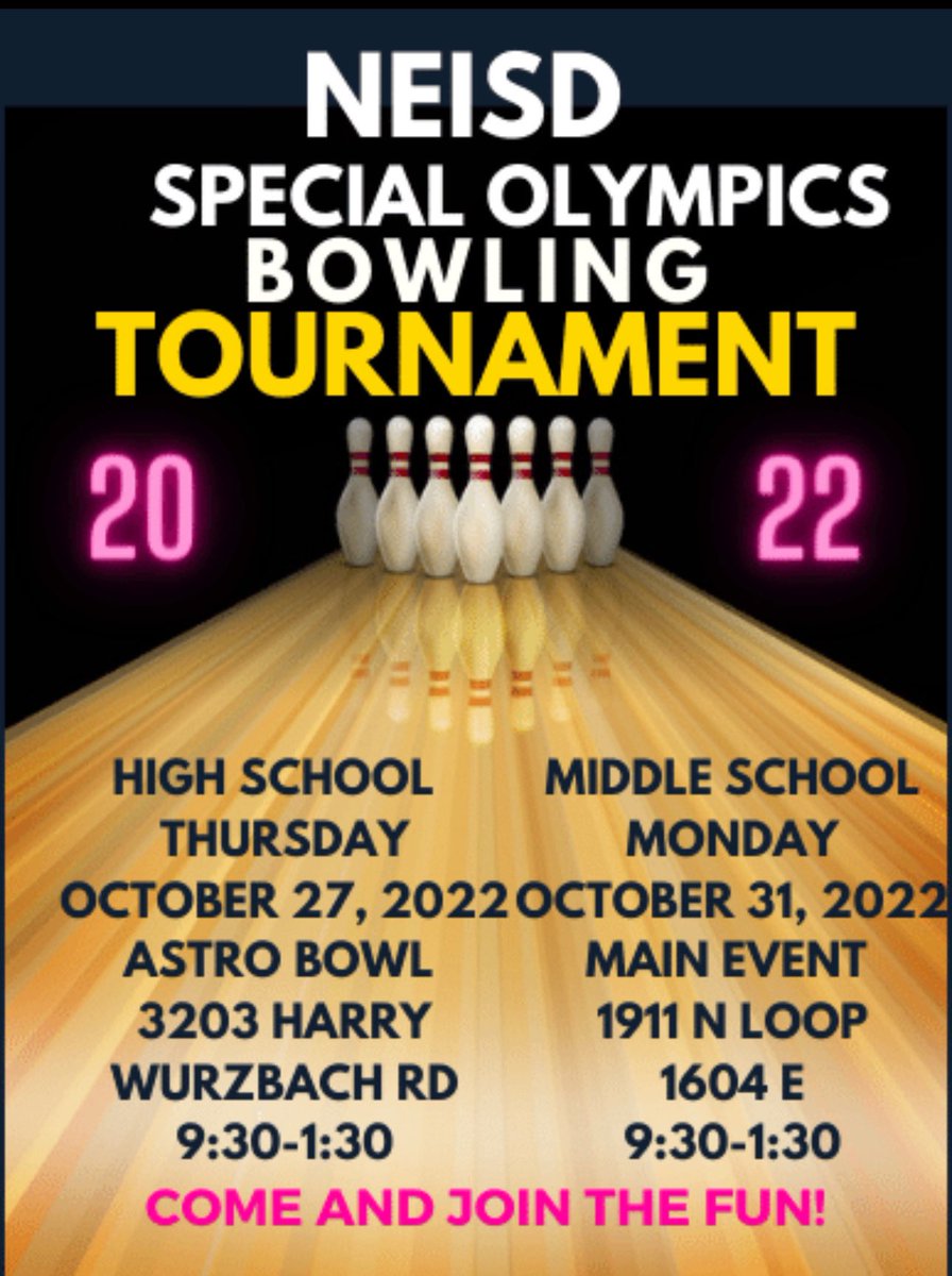 Our Johnson Special Olympians will be competing this Thursday in amazing event! Best of luck, Jags! 🎳 #JaguarPride
