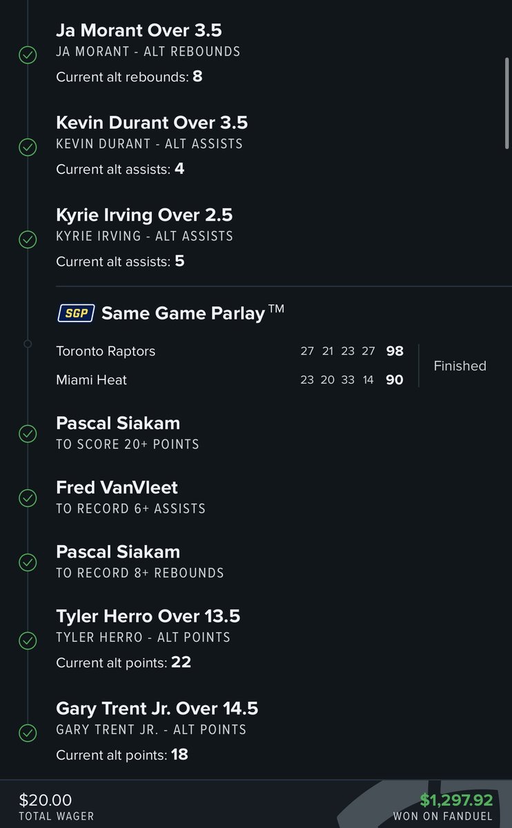 uhzayya's tweet photo. 5 GAMES IN THE SEASON !! CASH ME !!! 100k SEASON L O A D I N G … @FDSportsbook @NBA @FanDuel #GuruParlays #NBATwitter #GamblingTwitter #HIMMMMM https://t.co/RDUmLjh2h7