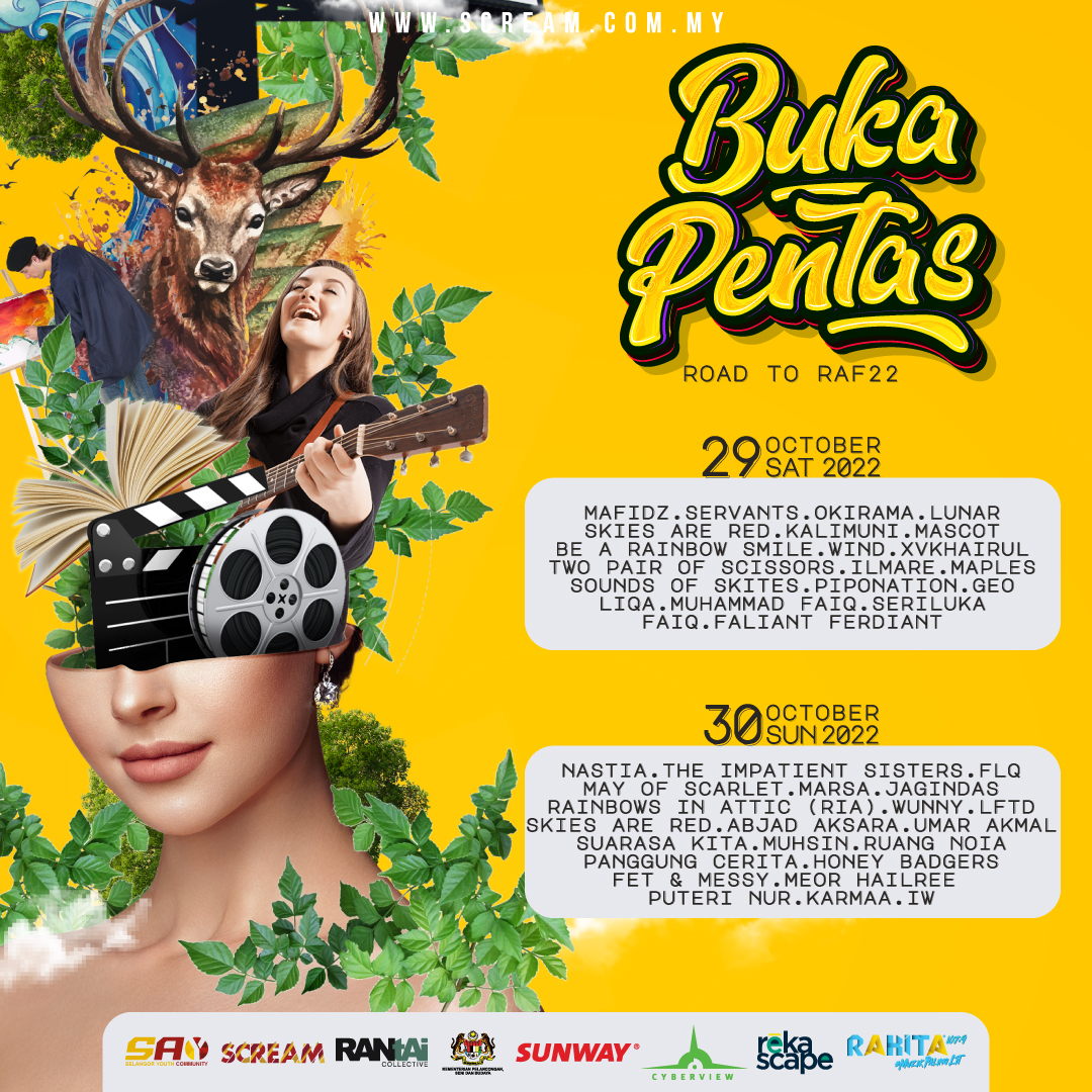 Rakitamy's tweet photo. BUKA PENTAS 🎪, pra-acara oleh @SelangorYouth &amp; @SelangorCREAM. Ayuh ramai-ramai! Kita bagi meriah suasano 🔥

📆 29 &amp; 30 Oktober 2022
⏰ 12:00PM - 10:00PM
📍 RekaScape, Cyberjaya

#BP22 #RAF22 https://t.co/JQCoSvoyPM