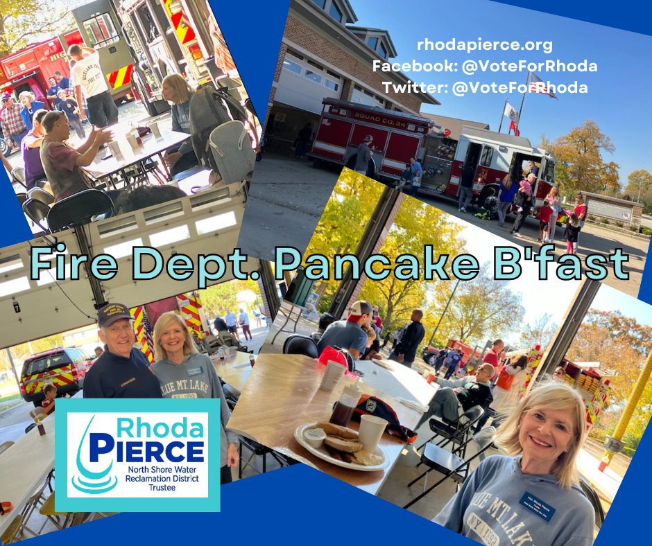 TrusteeRhoda's tweet photo. So proud to show my support for our heroic Highland Park Fire Department by attending the annual pancake breakfast at the main fire station on a perfect October day. #nswrd #highwood #highlandpark #lakeforest #2022elections https://t.co/N4WxTLef5b