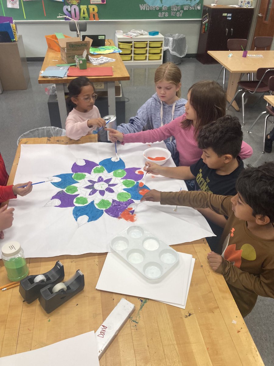 Happy Diwali! Love that our student can learn about and celebrate with their peers! Students this week made their own Rangoli inspired designs and collaborated on group rangoli as well!
