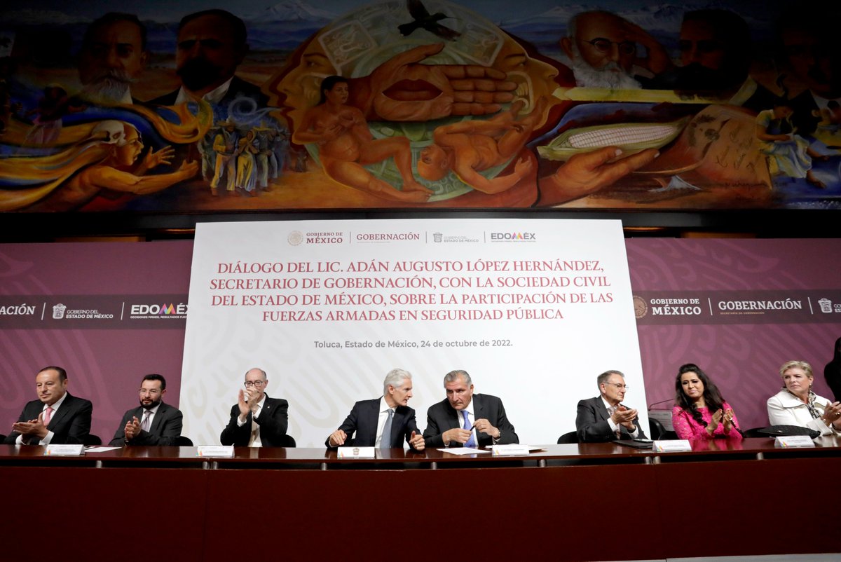Nos dio mucho gusto recibir al Secretario de Gobernación, <a href="/adan_augusto/">Adán Augusto López H</a>, para dialogar sobre la participación de las Fuerzas Armadas en las tareas de seguridad. Agradecemos su disposición para escuchar las expresiones de la sociedad civil mexiquense.