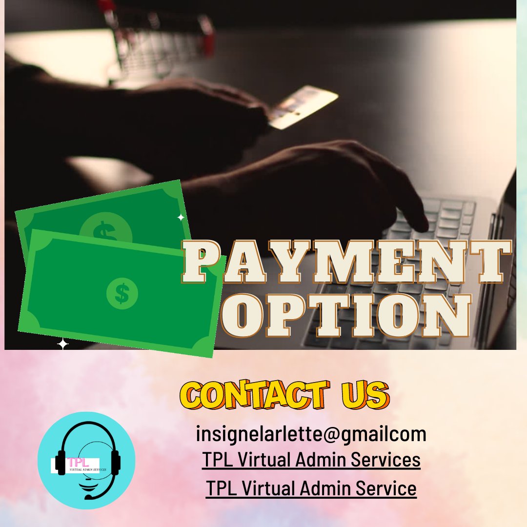 TPL_VAServices's tweet image. There are many payment options on how to pay your VAs
Bank transfers,Merchant Account Paypal,Estore –
🤑
message us: tplvadminservices.mystrikingly.com

#TPLVirtualAdminServices #TPLVASph #TPLVirtualAssistant #paypal #payment #paymentprocess