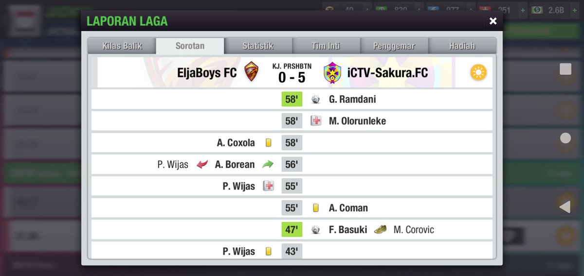 ⚽ #Matchday_3
🏆Liga 3 S18 Grup B @Liga3TEI 
🆚 <a href="/iCTVSakuraFC/">iCTV-Sakura.FC</a>
FT 0️⃣➖5️⃣
🏟️HOME