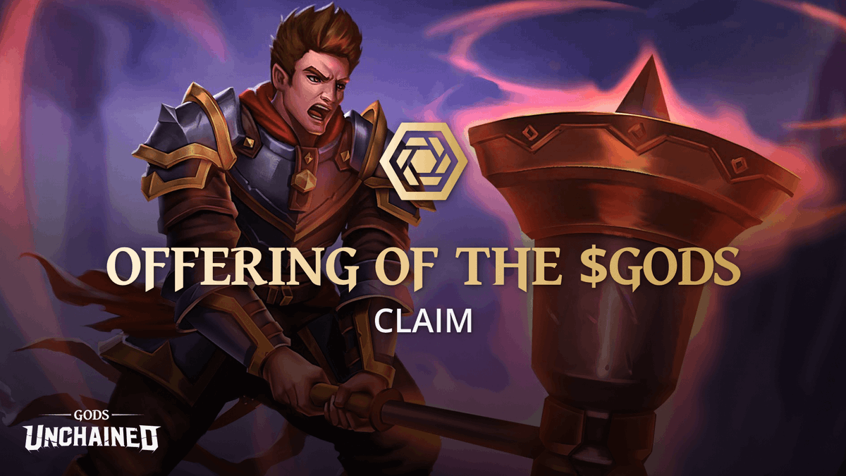 🤲 𝐎𝐅𝐅𝐄𝐑𝐈𝐍𝐆 𝐎𝐅 𝐓𝐇𝐄 𝐆𝐎𝐃𝐒 🤲

Mortals! CLAIM your staking rewards for Sept;

👉 Visit godsunchained.com/token/claim
👉 Sign into your Gods Unchained account
👉 Select a wallet from the list that is qualified for rewards
👉 Click “Claim”
Hit the ❤️ if you're claiming💫