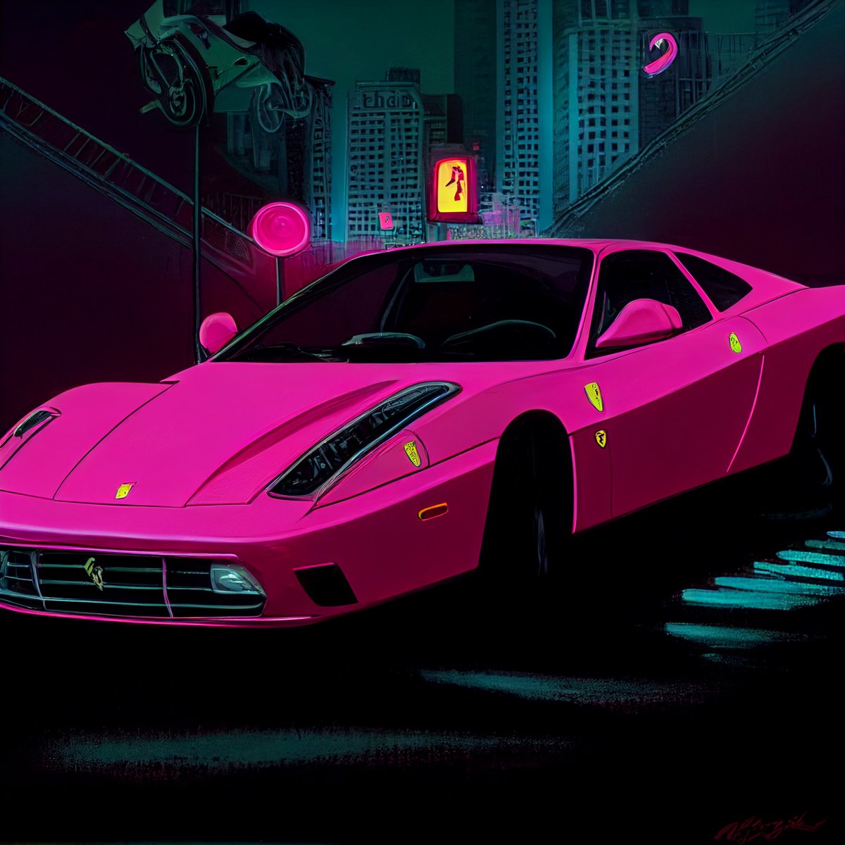 BeansOCool's tweet photo. Outta Here.

#outrun #neonnights #ferrari #testarossa #miami #miamibeach #clubbing #liquidmodern #cruisin #cruisinusa #retrogaming #aiart #midjourney #comicbook #beansocool #80saesthetic #80scool #nostalgia #nostalgic #synthwaveart #synthwavevibes https://t.co/hpGsUZEdd8