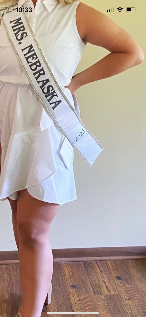 ashb0918's tweet photo. @SeeingRedNE @Educ8Nebraska If you zoom the sash for Mrs NE…. it says it’s for 2023.. so ya know…. she’s manifesting….🔮 https://t.co/TLF3Ocw3ZL