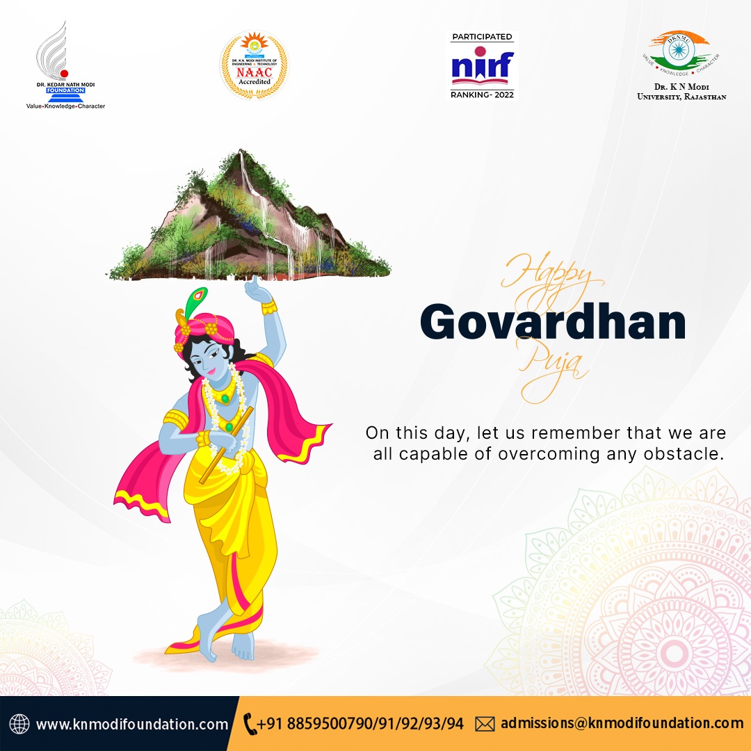 KNMFoundation's tweet photo. May Lord Krishna destroy all your worries, sorrows, and tensions. Happy Govardhan Puja.
.
.
#drknmodifoundation #govardhan #GovardhanPuja #HappyGovardhan #blessings #lordkrishna #students #college #naac https://t.co/DOdIRTiuD9