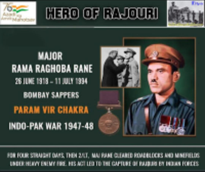 gowherAly's tweet photo. #MajRamaRaghobaRane of Bombay Sappers cleared the mines and roadblocks on road #Naushera - #Rajouri despite heavy Mortar and machine gun fire. He was awarded #ParamVirChakra for courage and bravery in the face of enemy. #PVC #قوم_کا_ہیرو_ارشد_شریف #Deewa… https://t.co/lcNV1cG5Fv