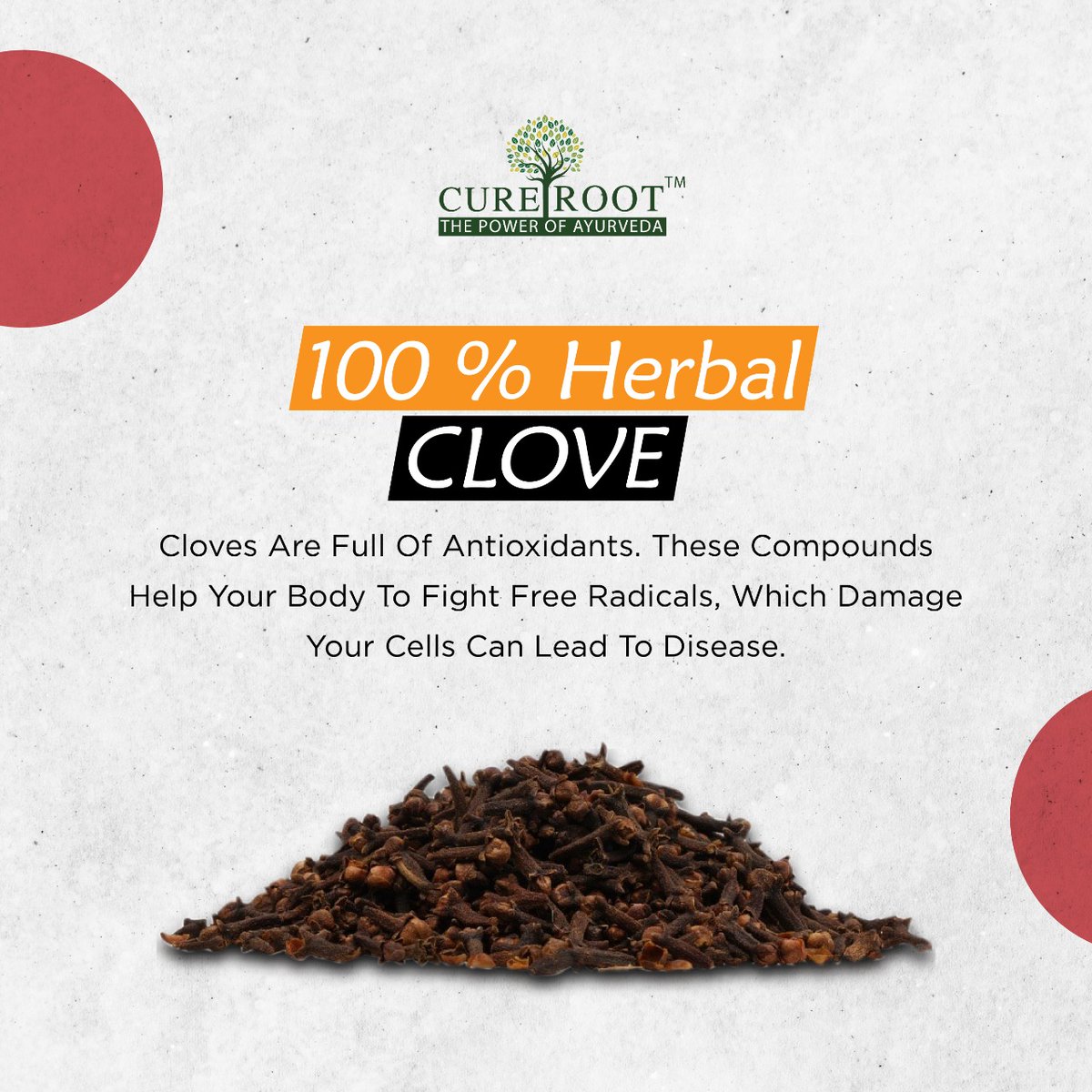 Clove oil  helps to improve your digestion. It also balances Vata and Kapha Dosha which helps in relieving pain, especially toothache. It can also be used as a mouthwash to treat bad breath

#Clove #CloveOil #CloveBenefits #Deepan #Pachan #Appetizer #Digestive #CureRoot