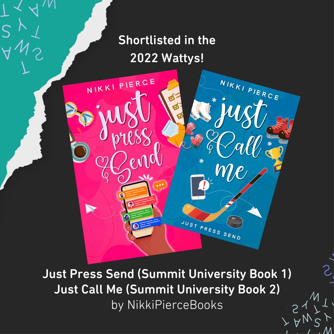 Just Press Send &amp; Just Call Me have been shortlisted in the 2022 #Wattys! I'm so honored to be on the list with a bunch of amazing writers.

Huge congrats to everyone else who also made the list and all the wonderful Wattpad writers out there. This community is the best 🧡