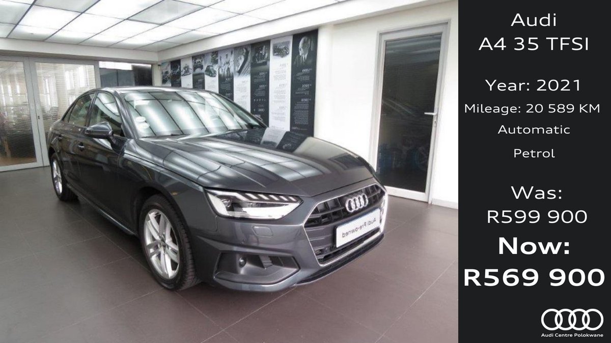 Here is a sneak peek at our Managers Special!  
To speak to a sales executive about this and other deals, call 015 001 1600 or visit us via our new entrance on Thabo Mbeki Drive in Polokwane.
#audicentrepolokwane #ManagersSpecial