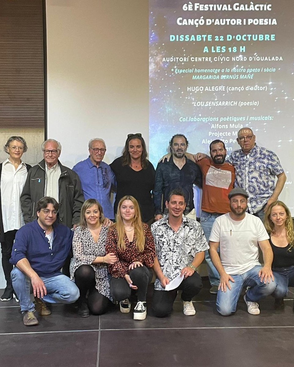 LSensarrich's tweet photo. Contenta i agraïda de la feinada organitzada d’aquests anys a l’Associació Cultural Galàxia 💫
Festival Galàctic. Gràcies per acompanyar-nos!!
#poesia #cançóautor #festivalgalàctic #igualada #anoia https://t.co/TQSTw3LeBu