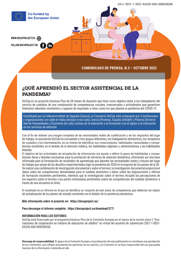 _INFODEF's tweet photo. Check the latest news from the #docup #erasmusplus project here: https://t.co/3FJKUnHIdc
And read the latest #pressrelease here in 🇪🇸
#domesticare #caregivers #care #covid19 https://t.co/gsOscSagXV