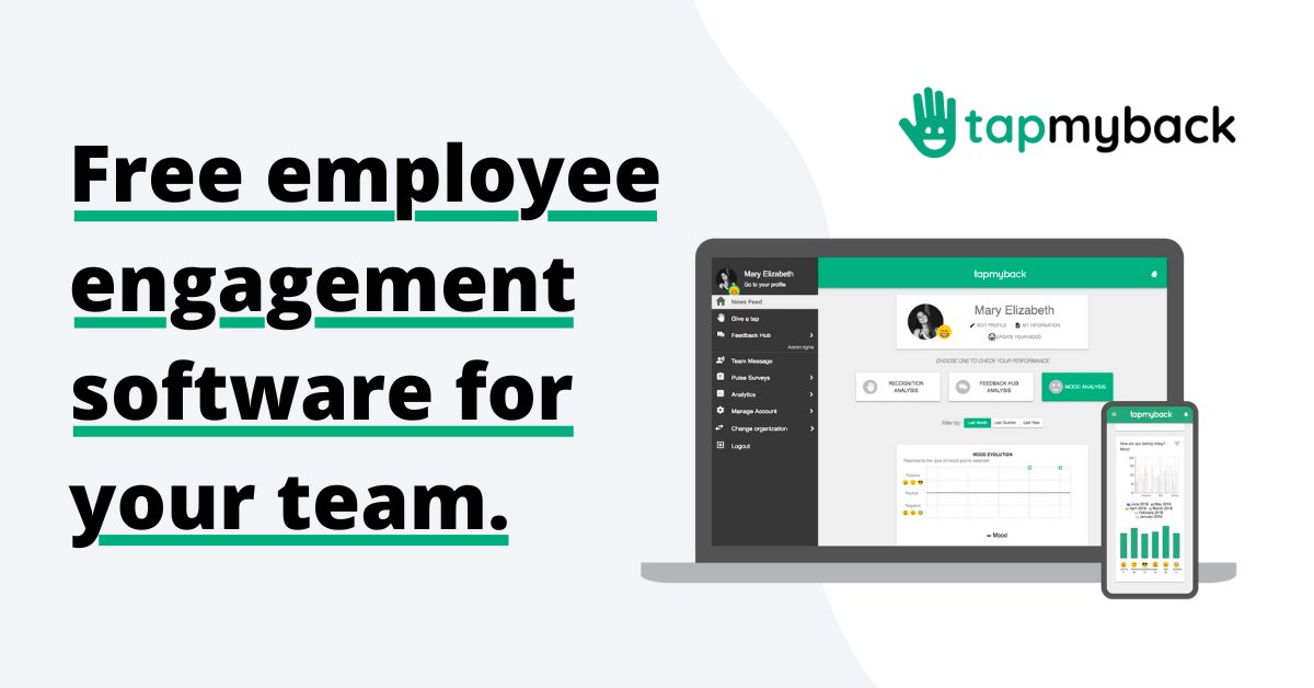 tapmyback's tweet photo. 📢 We have good news! #TapMyBack now has a #free plan to offer with all the features needed to easily recognize your employees and keep them fully engaged. Our free version is eligible for teams that have up to 10 members – give it a try! 👉 https://t.co/qxYTHLPl2Y https://t.co/WQ6EVo6ggO