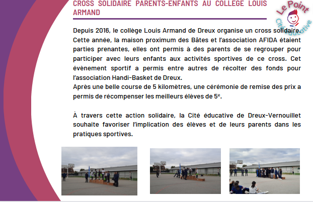 [LE POINT CITÉ ÉDUCATIVE]
🏃‍♀️🏃🏃‍♂️ Cross solidaire parents-enfants : la #Citééducative de #DreuxVernouillet favorise la pratique sportive.

#prefecture #eureetloir