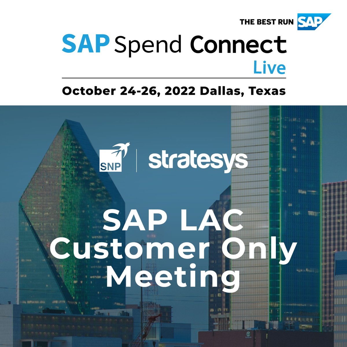 stratesysUSA's tweet photo. This week we are at #SAPSpendConnectLive sponsoring the 'SAP LAC CUSTOMER MEETING', in which we've  brought together executives from 23 Latam and Caribbean companies, and our customers
@CocaColaAndina y @GrupoKUO shared their #SuccessStories based on @SAPAriba &amp; @SAPFfieldglass https://t.co/k5tEtTVDKz