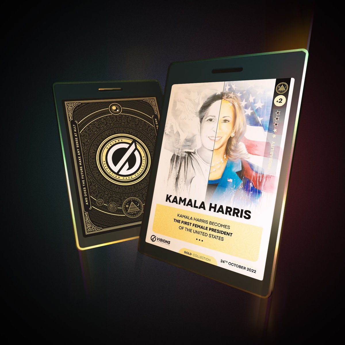 CardPrediction's tweet image. Today we are proud to announce our new prediction card in collaboration with @carmenLopRey
and her spectacular work. 😍 
Will we soon see a woman in the white house?! @VP 
carmenlopezrey.com/obras.html