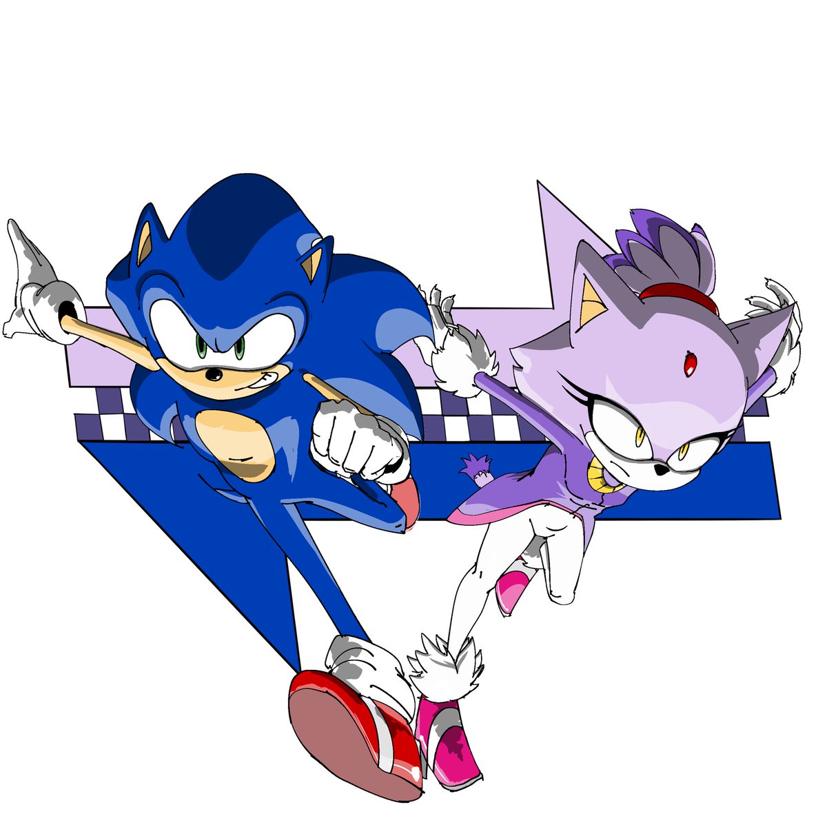 Eh, gonna scrap this Sonic Rush fan art with #SonicTheHedgehog and  #BlazeTheCat. Maybe I’ll pick it up again later.
