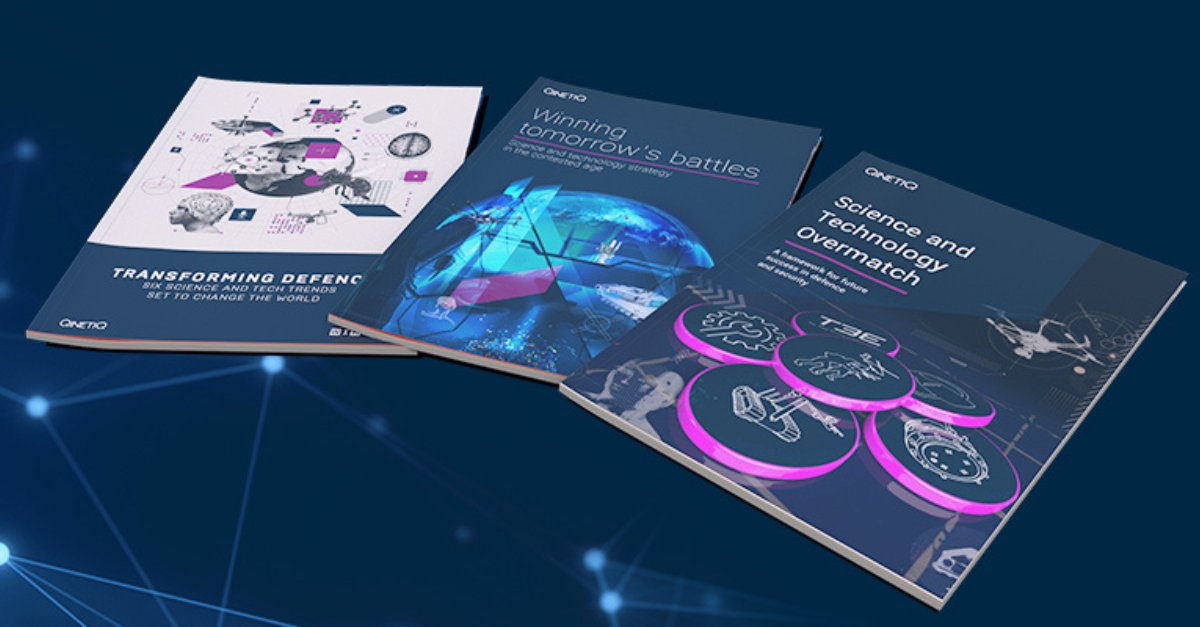 QinetiQ's tweet photo. #Science &amp; #technology developments continue to emerge at pace. Check out our three S&amp;T reports to read more about global priorities and strategies, trends set to change the world, and how S&amp;T is informing #defence capability.
https://t.co/unB03URpIH
#QQSTVision #Innovation https://t.co/o437KWVwNi