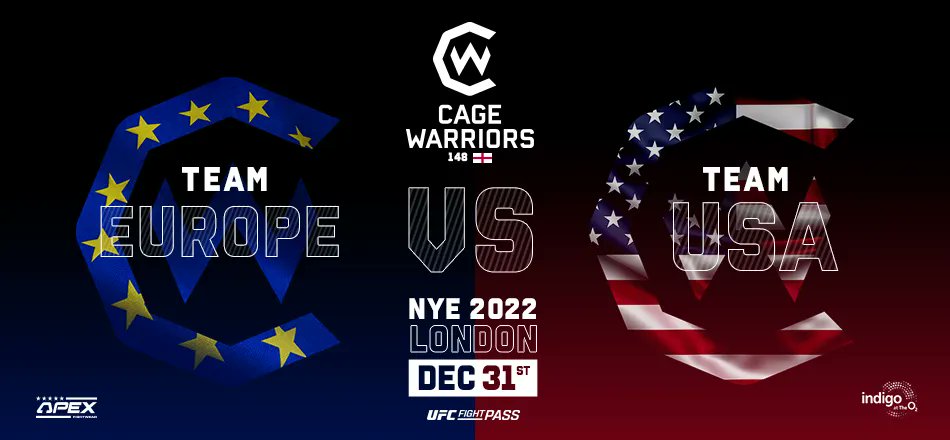 Just announced: @CageWarriors will be back at indigo at The O2 for a New Years Eve special on 31 December - Team Europe vs Team USA. Tickets are on sale now >> bit.ly/CageWarriorsNY…