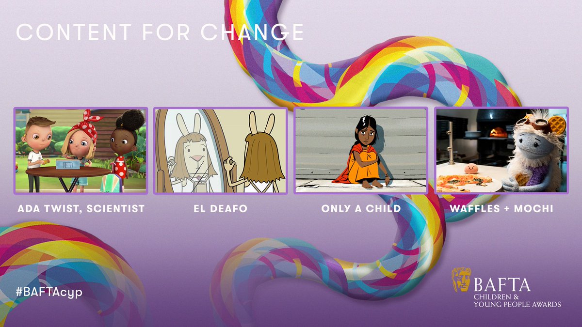 Nominated in the Content for Change category📢 ✨ Ada Twist, Scientist ✨ El Deafo ✨ Only a Child ✨ Waffles + Mochi #BAFTAcyp