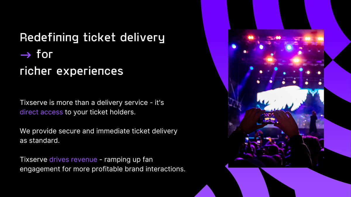 So, what's behind our purpose? ➡

#poweredbytixserve #redefiningticketdelivery #digitaltickets #eventtech
