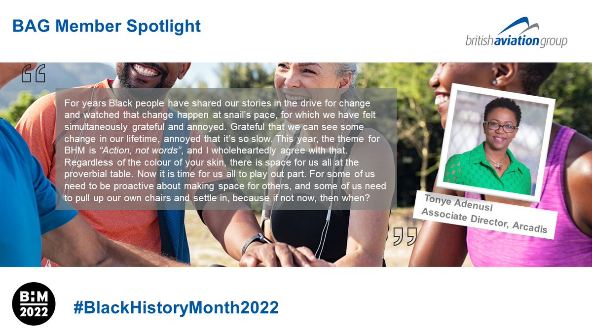 BritishAviation's tweet image. BAG Member Spotlights – Black History Month 2022
Tonye Adenusi, Associate Director, @ArcadisUK 
#blackhistorymonth2022