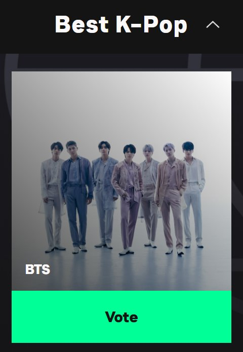 01Btsxarmy's tweet photo. 🚦| MTV EMA 2022 

If you see this, we are challenging you to cast at least 10x votes per category! GO ARMYY! 🏃‍♀️🏃

🗳️Kpop: https://t.co/xIn0wtqE7o
🗳️Best Meta: https://t.co/QQGh8FS3Ad https://t.co/lvFOFJYout