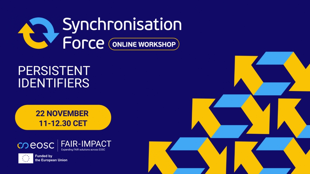 fairimpact_eu's tweet photo. 📣Next 22 November #SynchronisationForce members from #EOSC #HorizonEU projects will meet to evaluate the maturity of #persistentidentifiers and the need to develop #PID policy to support a functioning environment of #FAIR research. 
Learn more! 
 https://t.co/jQK0gijeXE https://t.co/GQ68m0eILV