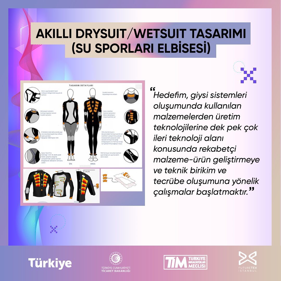 futuretexist's tweet photo. Finalistlerimizi Tanıyalım! 🎉
Futuretech yarışmamızın finalistlerinden Bilge Koyuncu “Smart Wetsuit” isimli projesi ile aramızda 👏
Üretim süreçleri devam eden tüm yarışmacılarımıza büyük final gecesinde başarılar diliyoruz!
#FutureTex #FutureTech https://t.co/Ze9AmC80M5