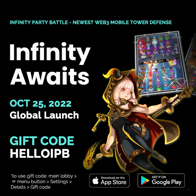 #GAME LAUNCHED 
Infinity Party Battle is slowly coming out in all app stores worldwide! 🔥🔥🥳

Join us in the journey to Infinity and use the celebration Gift Code: HELLOIPB

Follow the Single Link 🍏👾🐰 to Download the Game: onelink.to/skeyuk