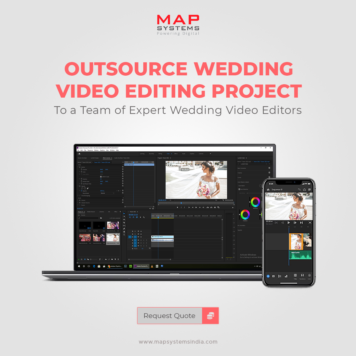 MapSystemsIndia's tweet image. Let the delightful marriage memories remain forever young and delightful with enhanced video clips. 
Request quote today!

𝐕𝐢𝐬𝐢𝐭 𝐭𝐡𝐞 𝐥𝐢𝐧𝐤 𝐭𝐨 𝐞𝐱𝐩𝐥𝐨𝐫𝐞 bit.ly/3gsgvpp

#mapsystems #weddingedit #weddingvideoedit #weddingvideoeditingservices #videoediting