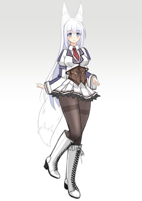 オリジナル冬制服、デザイン固めてなかったので立ち絵作成 