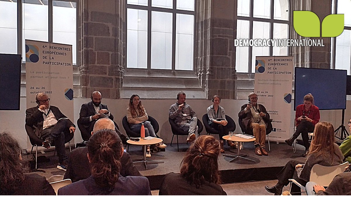 democracy_intl's tweet photo. This week we're at the Rencontres européennes de la Participation with @deciderensemble in Rennes! This morning a very interesting discussion on the #DeliberativeWave, experiences with citizens' assemblies & how to move from ad hoc instruments to permanent infrastructure. https://t.co/Ltl7UI2MBi