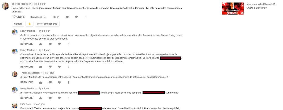 PowerHasheur's tweet image. Vous savez ce qui est pire qu'un BOT qui promeut une arnaque ? 

Un groupe de bot qui parlent entre eux pour faire cette promotion 😩 

On en supprime des milliers par semaine. Toujours le même procédé, sous toutes les vidéos. Soyez prudent, et signalez autant que possible. 🙏
