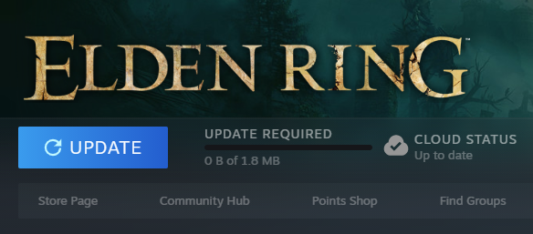 As noticed by AbrahamLink, Elden Ring just had a very minor update... (after last patch I don't consider anything minor...)