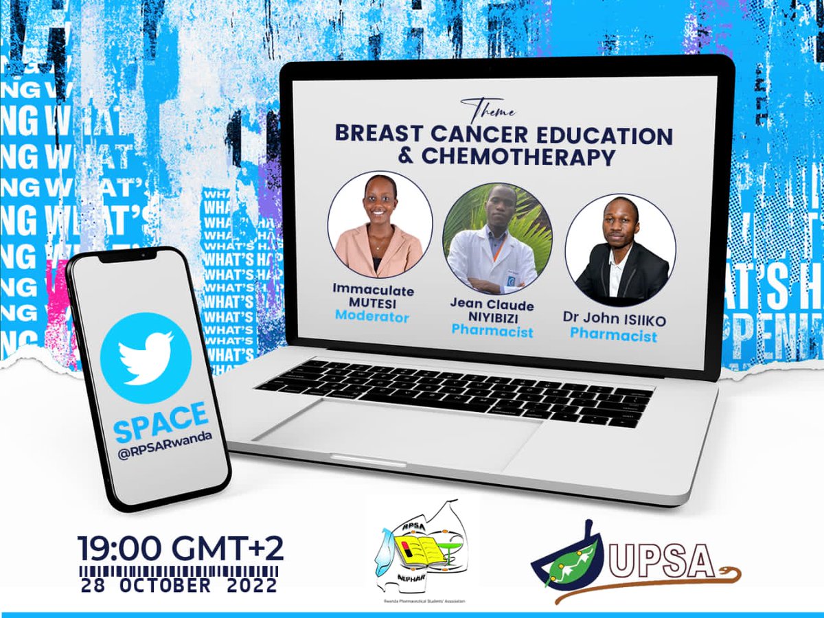 UPSA Uganda (@upsauganda) on Twitter photo It's still Octobreast, and together with the Rwanda Pharmaceutical Students Association (RPSA), we are having a TWITTER SPACE on Breast cancer education and chemotherapy scheduled for Friday 28th October at 19:00 GMT+2 and will be hosted by RPSARwanda.
x.com/RPSARwanda It's still Octobreast, and together with the Rwanda Pharmaceutical Students Association (RPSA), we are having a TWITTER SPACE on Breast cancer education and chemotherapy scheduled for Friday 28th October at 19:00 GMT+2 and will be hosted by RPSARwanda.
x.com/RPSARwanda