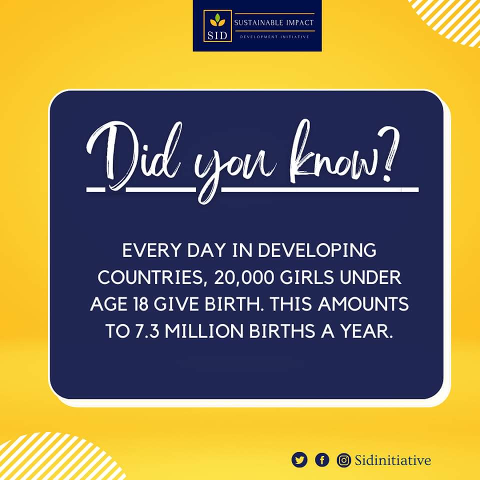 This is another way of saying that the number of adolescent and teenage pregnancies is at an alarming rate. 

We can bridge this gap by advocating more for SRHR education for young girls.

Information source: unfpa

#teenagepregnancyawareness #srhradvocate #makingadifference